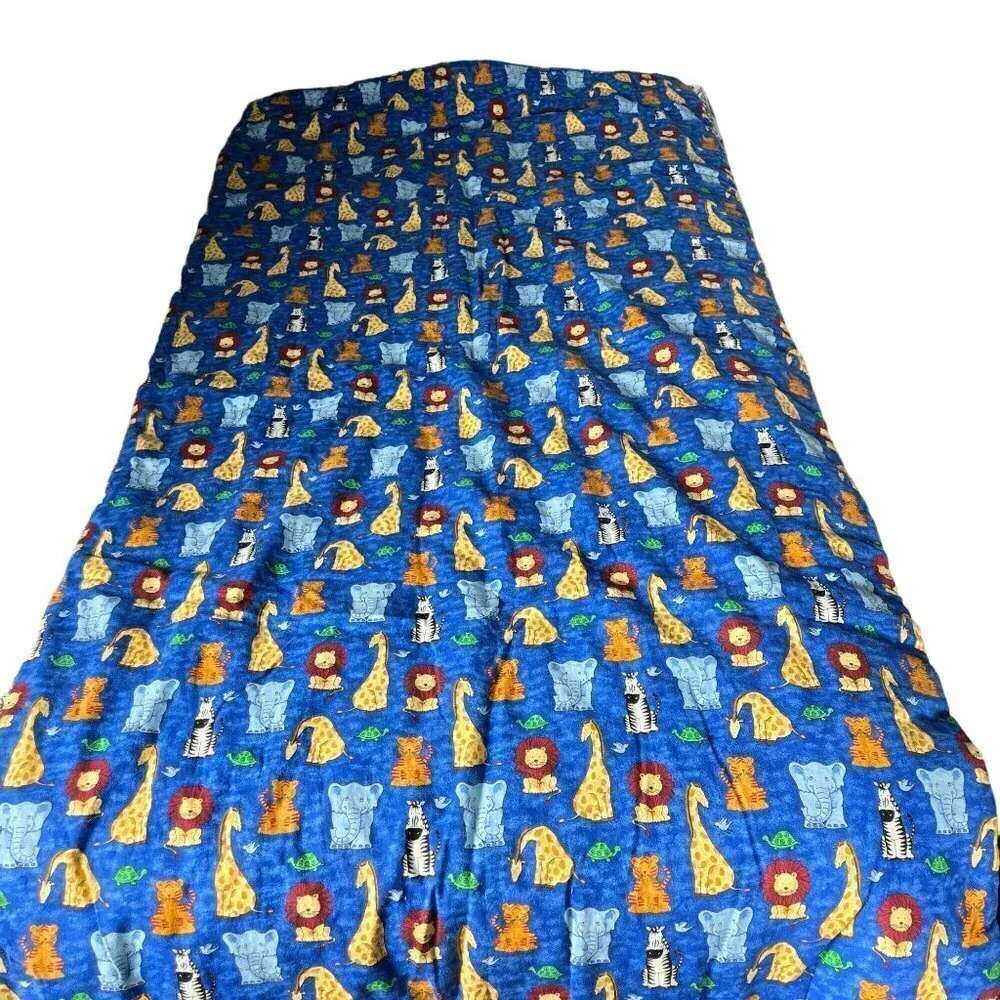 Handmade Children's Animal Print/ Cat Print 2 Sided Reversible Quilt 61